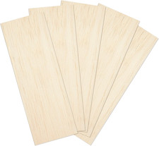 Balsa Wood Sheets 1/8" Inch Thick 12" X 4" Unfinished Wooden Board by  5 Pack 