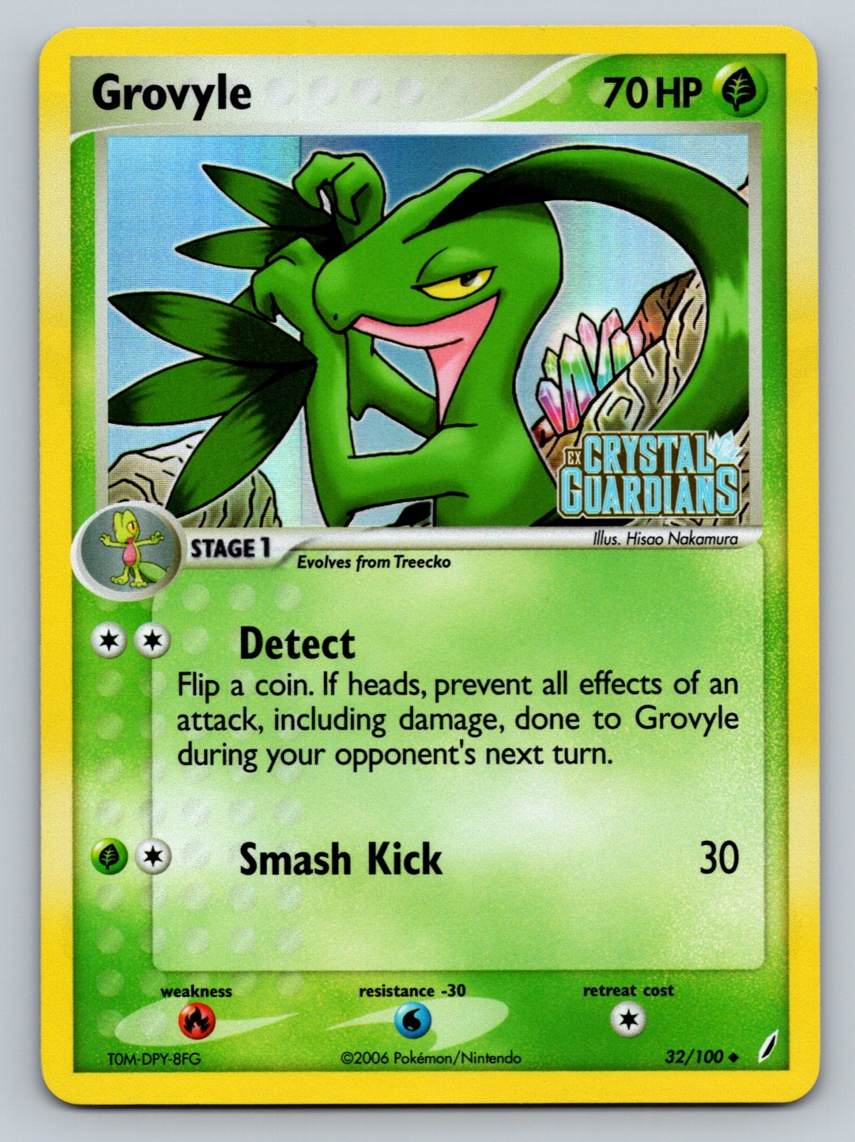 Grovyle 32/100 Reverse Holo Crystal Guardians Vintage NM