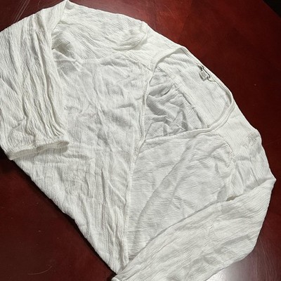 Womens American Eagle Soft Textured Casual White Long Sleeve Top (Large)