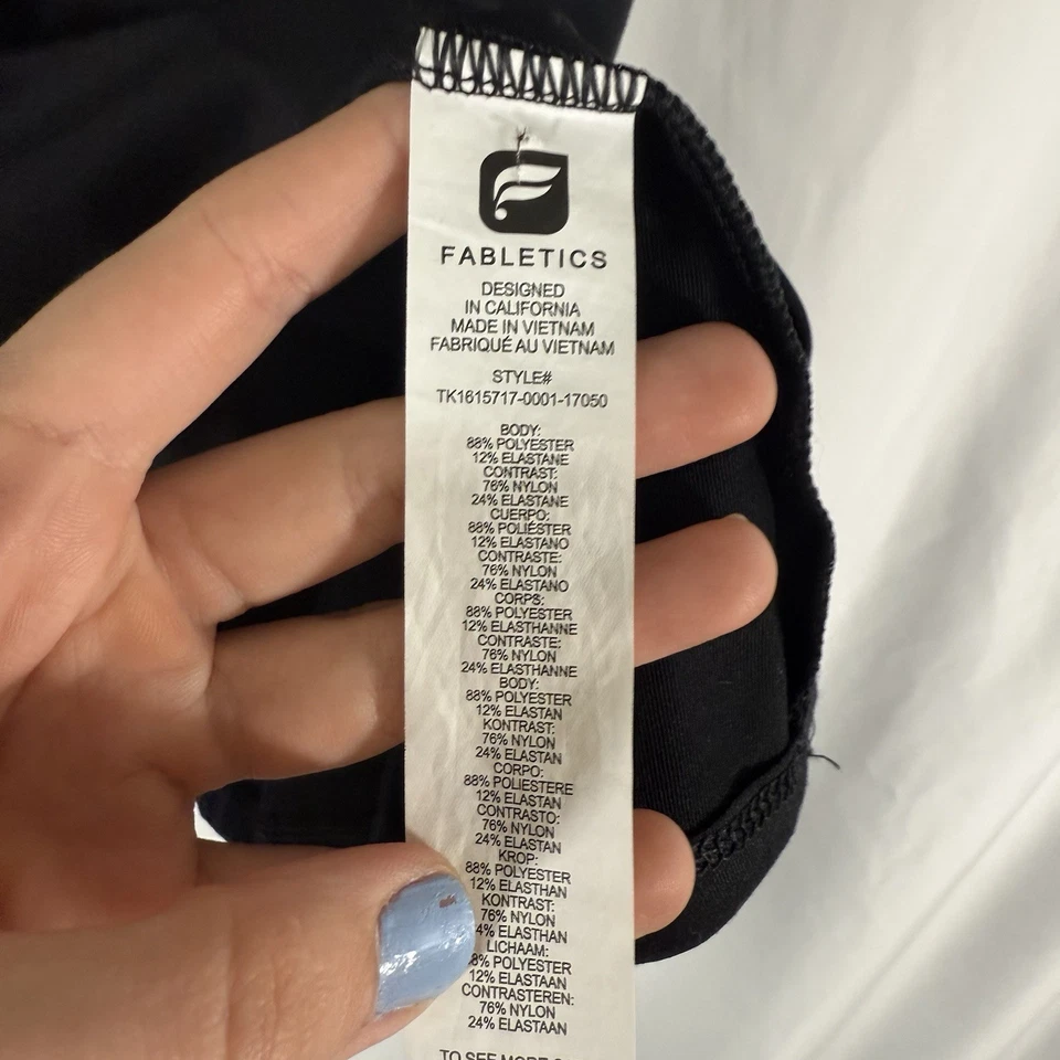 Fabletics Swim Top Women's Large Solid Black Padded Sleeveless Tank Top - Image 3 of 4