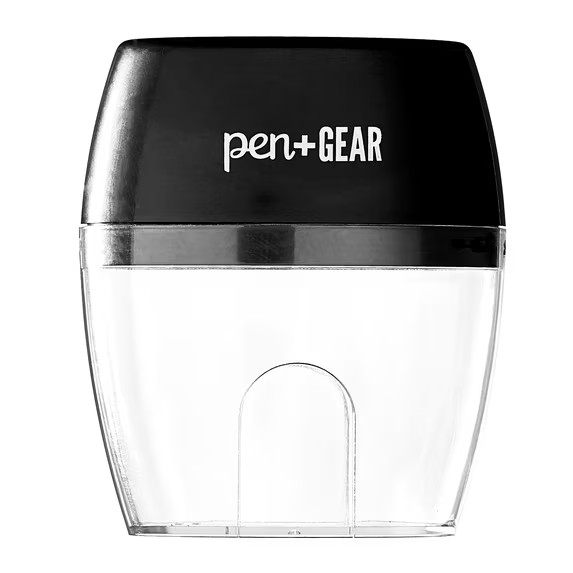 Pen+Gear 2-Hole, Handheld Manual Pencil Sharpener, Black, 1 Count