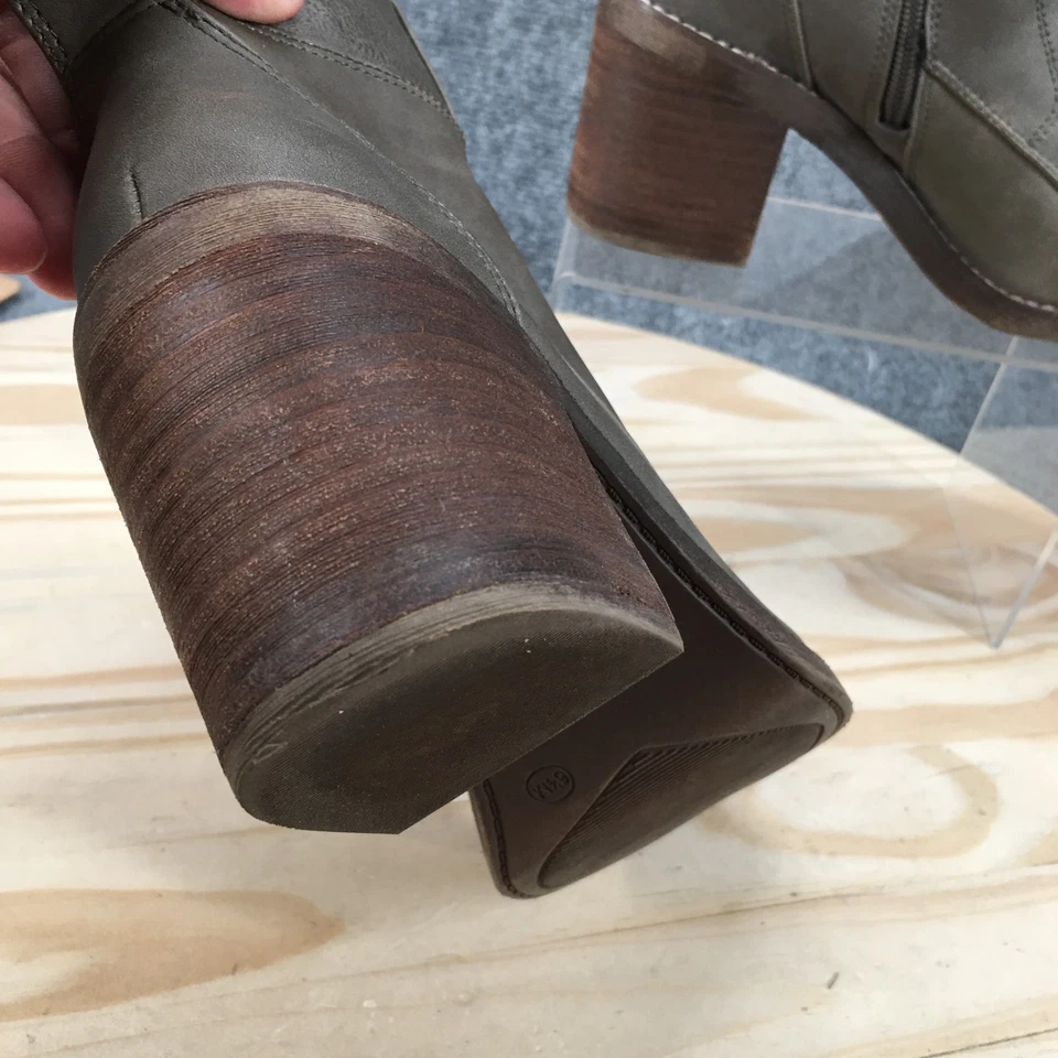 Crown Vintage Botas Mujer 6.5 M Verde Holliss Tacón Con Cordones Botín Foto 4 de 4