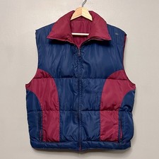 VTG Down Filled Men s Puffer Vest Blue Red Size Large