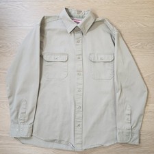 Craftsman Mechanic Work Shirt Mens XL Tan Khaki Button Down Long Sleeve
