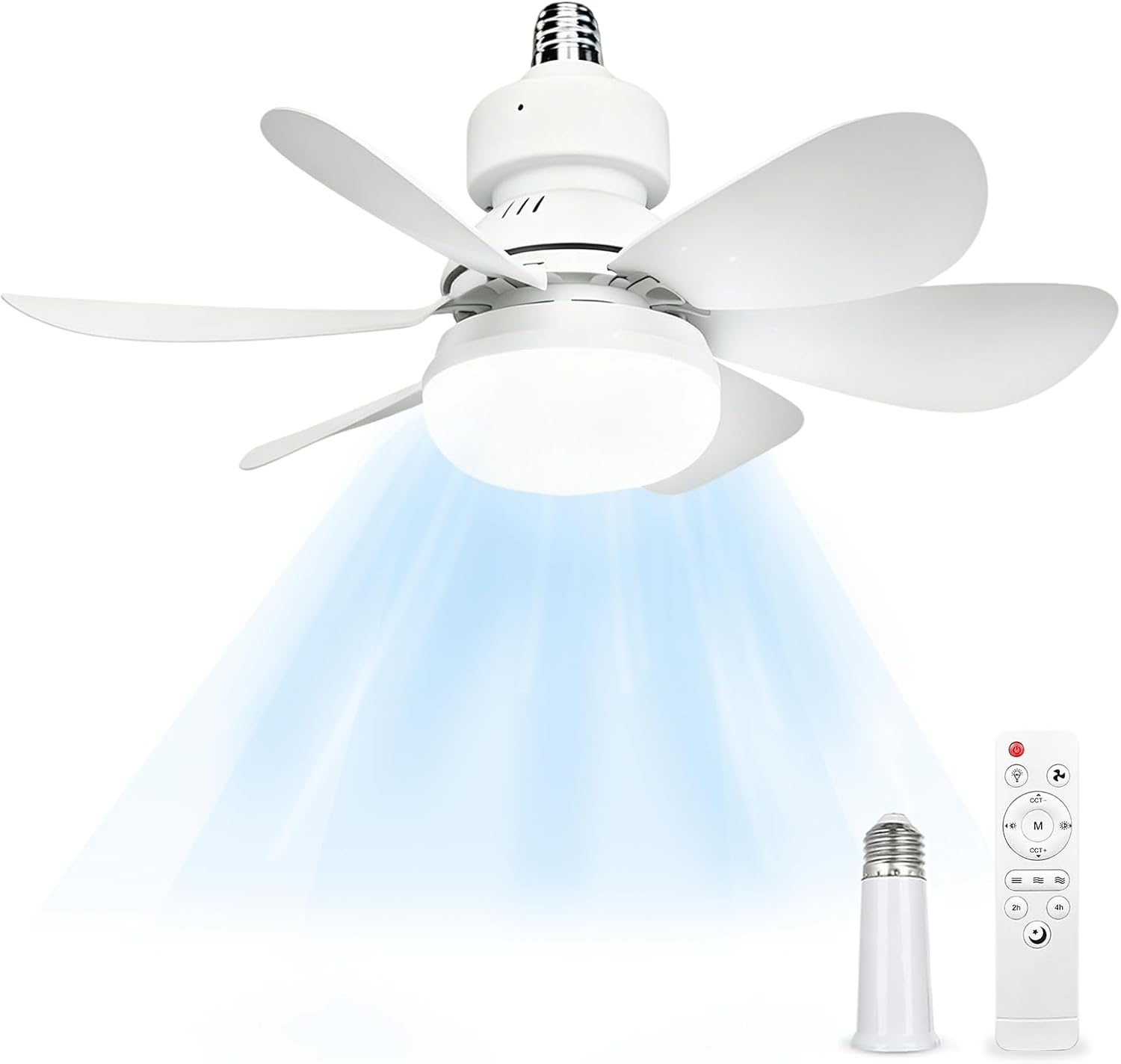 52CM Ceiling Fans with Lights and Remote Control, 40W E27 Screw-In Light Bulb Fa