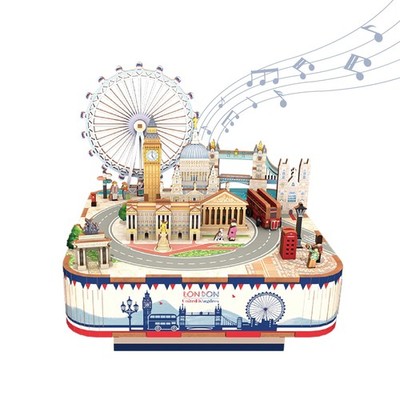 Tonecheer Wooden Music Box Puzzle for Adults,DIY Rotating Music Box Kit 3D Cr...