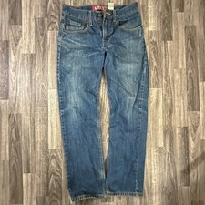 Levi s 514 Slim Straight Jeans 28x28 Blue Denim Youth Boys Distressed Worn Fade