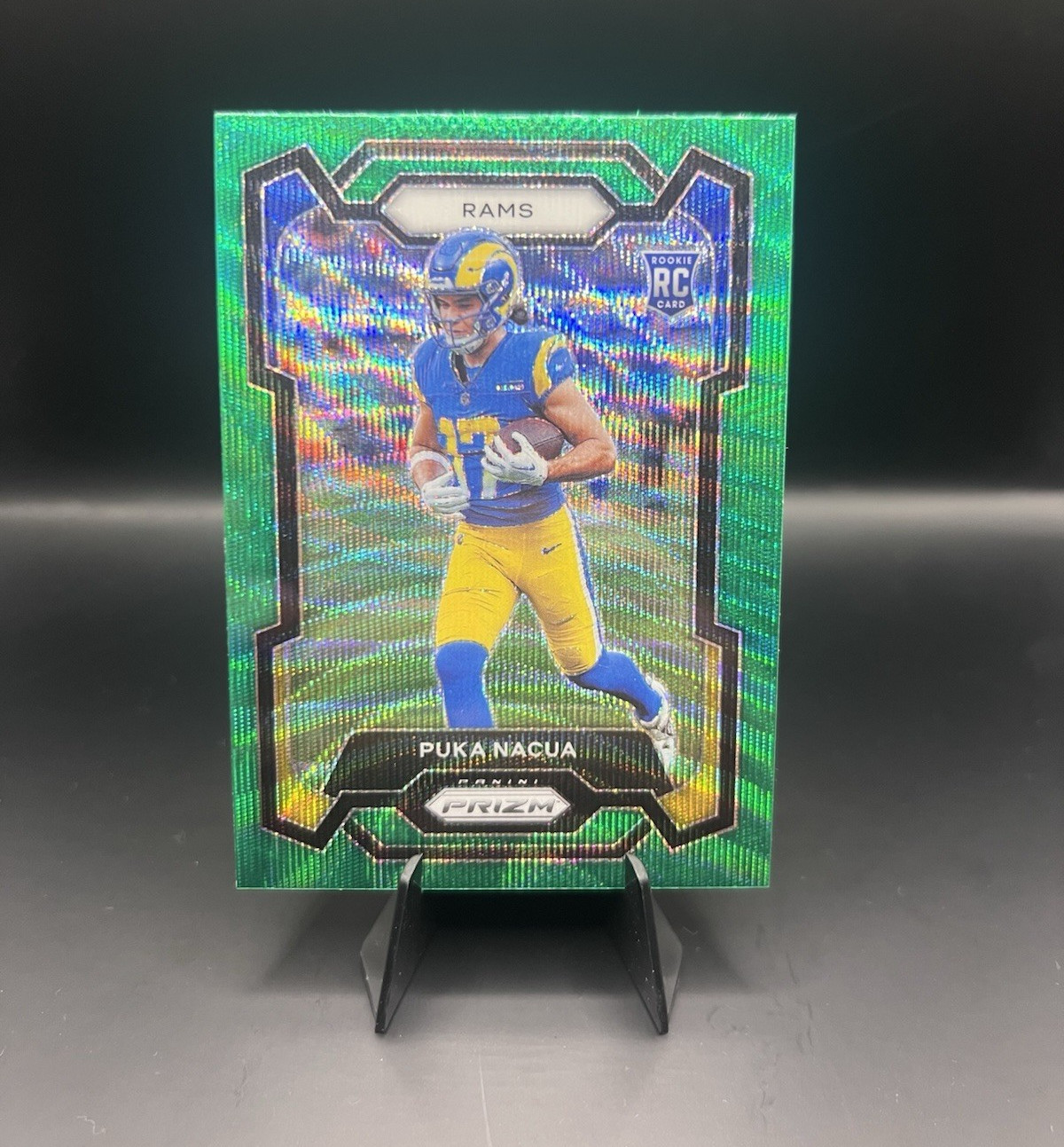 2023 Panini Prizm Puka Nacua #357 RC Green Wave Rams