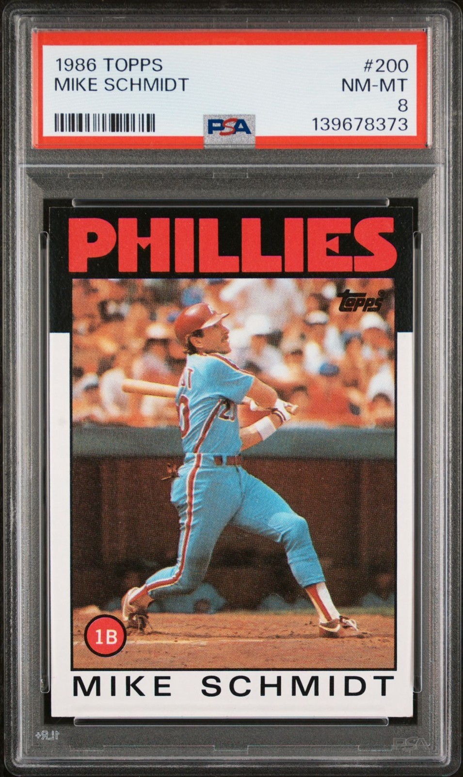 1986 Topps Baseball Mike Schmidt Philadelphia Phillies PSA 8 NM-MT #139678373