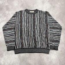 NORM THOMPSON TEXTURED 3D KNIT SWEATER 90s Y2K COOGI STYLE COTTON BLEND Size M