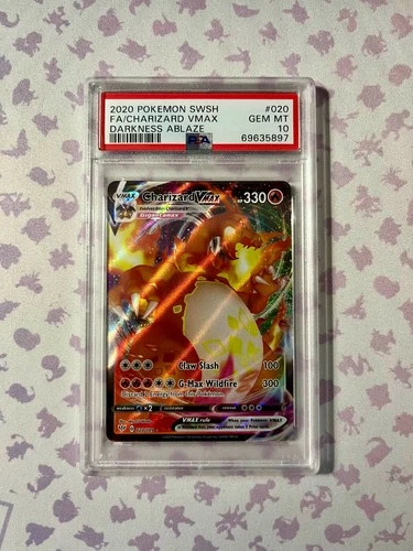 Pokemon Darkness Ablaze Charizard VMAX Full Art Ultra Rare Card 20/189 PSA 10