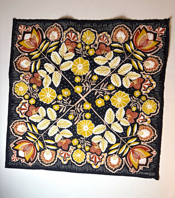 Handker Bandanas 22  Women's Square Floral Scarf  with Strawberries #039 ELSIE