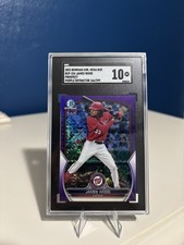 2023 Bowman Chrome Mega James Wood Prospects Purple Refractor #/299 SGC 10 GEM