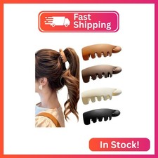 Small Banana Hair Clips for Women Matte Solid Color Vintage Hair Claw Clips