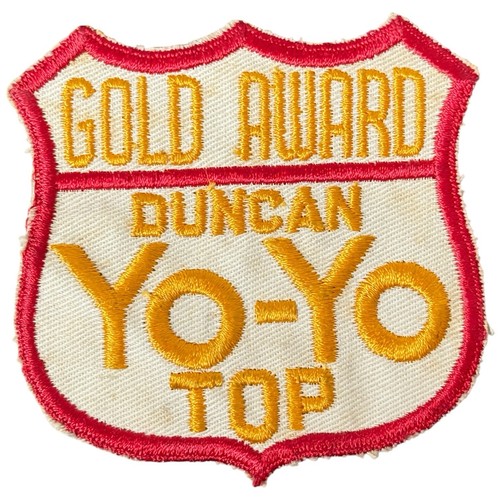 Vintage 1950s Duncan Yo-Yo Contest Embroidered Fabric Patch Gold Award Sew On