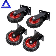 6 Inch Caster Wheels Set of 4 2 Swivel  2 Fixed , Heavy Duty Casters w/Rubber
