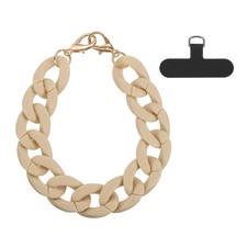 Phone Wrist Strap, 11" Acrylic Cellphone Chain with Tether Tab, Beige