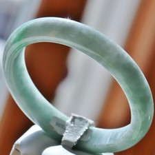 100 Natural Grade A jadeite jade 57mm green bangle bracelet 48.5gr 12011857336