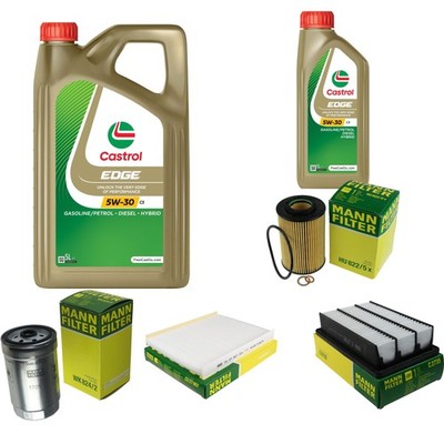 MANN Inspektionspaket 6L CASTROL EDGE 5W-30 C3 für Hyundai Santa Fé II 2.2 CRDi