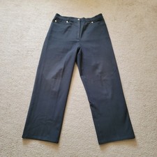 St John Sport Pants Womens 14 Wide Leg Gold Trim Stretch Casual Made in USA