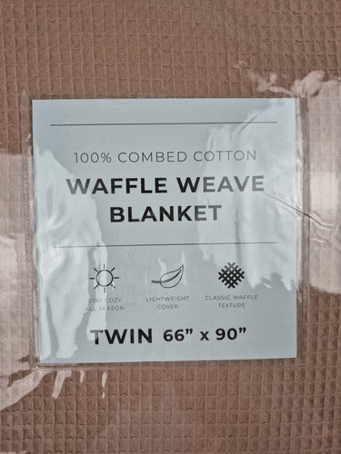 Manta Great Bay Home Waffle Weave Twin 66x90 OEKO-TEX 100 % algodón rosa polvoriento - Imagen 6 de 7