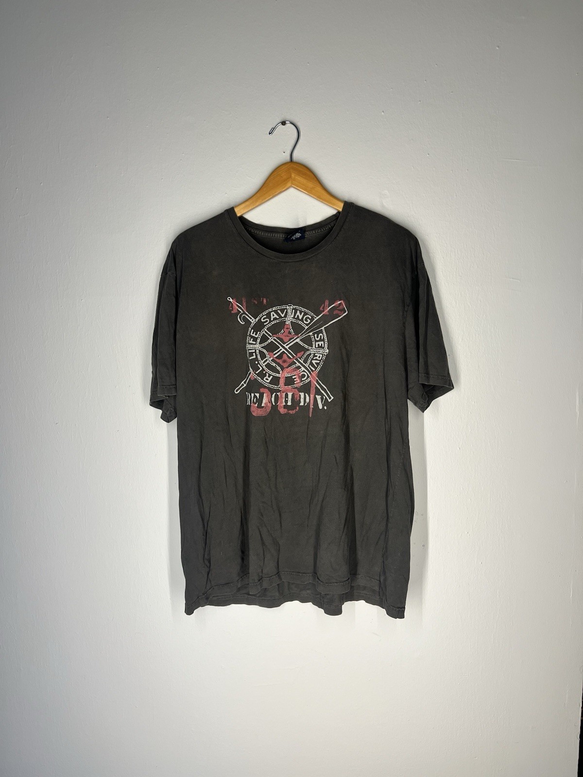 Polo Ralph Lauren “Life Saving Service” Tee XL – Distressed Nautical Graphic Tee