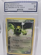 Pokemon Team Aqua's Cacnea EX Magma Vs Aqua - #24 - AGS 9 MINT MINT 🔥 on eBay