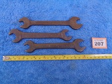 3 x 1944 Whitworth BSF / BSW WW2 Military Vehicle Spanner 'Crows Foot' War Dept
