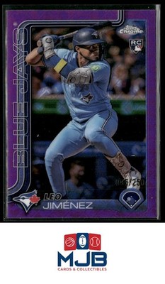 2025 Topps Chrome Logofractor Leo Jiménez Purple Refractors #/250 Rookie #276