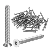 50pcs Flat Head Machine Screws Hex M2.5x0.45 Stainless Steel 25mm Length