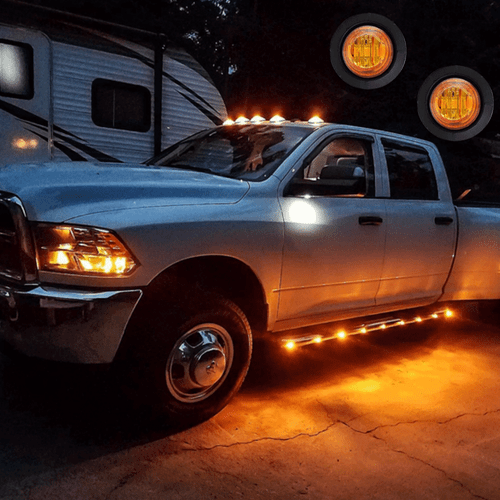 Luces de señalización LED para remolque de camión de 12 V 3/4" luces de bala laterales redondas lámparas rojas ámbar - Imagen 4 de 11