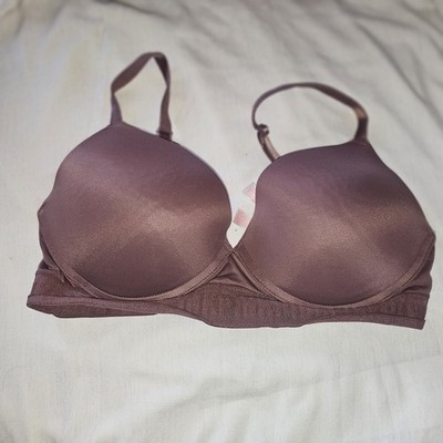 Strap Logo Victoria's Secret 34D Bra Push Up PINK Color Brick LOGO Wireless
