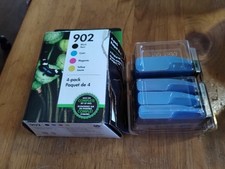 Genuine HP 902 Black Color 4 Pack Ink Cartridge OEM Expired 2023 box open unused