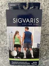 Sigvaris Socks 15-20 knee high White Size C 184CC00 Athletic Recovery