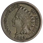 1864 CN Copper Nickel Indian Head Cent W/ Reverse Rim Cud *SRCuCi*