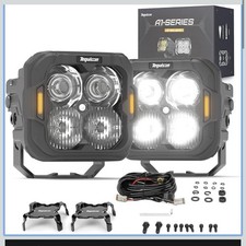 3 Led Off Road Lights Spot Flood Pods Driving Work For Jeep Truck Suv 4-wheeler