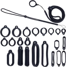 E- Vaping Lanyard / Necklace 18Pc Set with Silicone Rubber Rings Loss Prevention