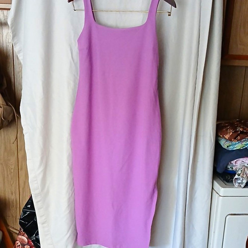 Beyond Yoga Purple Scoop Neck Sleeveless Bodycon Tank Midi Dress Size L