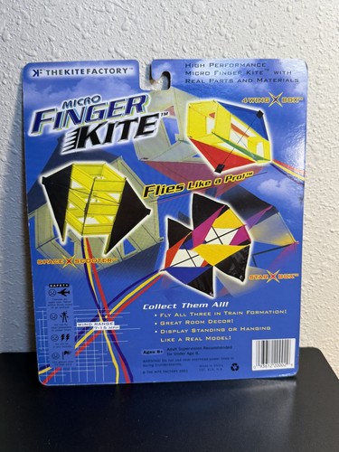 Micro Finger Kite The Kite Factory 2001 Star Box mit Saite Neu in Box Neuheit - Bild 2 von 6