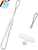 Handykette Kurz Weiß Perlen Handgelenk Handyschmuck Handyband Handschlaufe Unive