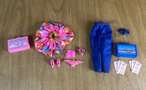 Vintage Barbie & Ken 1989 Flight Time Pilots Accessories Lot Clothing Briefcases
