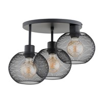 Deckenlampe 3-Flammig Schwarz Metall Modern E27 B:43 Cm Deckenleuchte Wohnzimmer