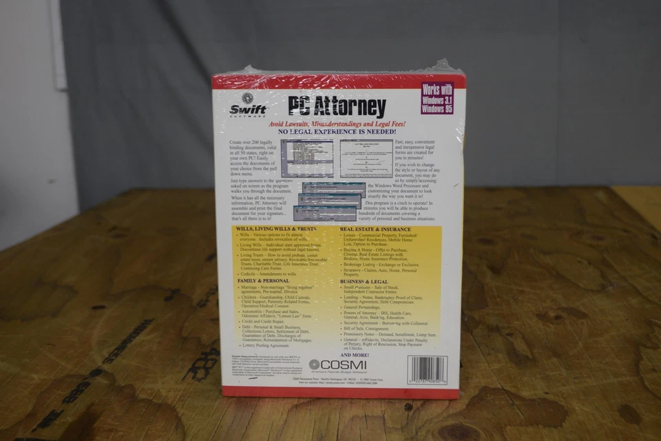 PC Attorney Legal Software Windows 95 3.1 New Sealed 200 Forms Wills Trusts - Image 2 of 3