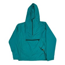Vtg Woolrich Made in USA 100% nylon teal green Anorak windbreaker men's medium