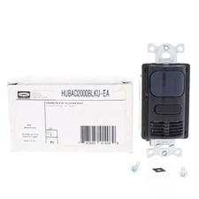 Hubbell Black Occupancy Sensor Switch Adaptive PIR/US 120/277V 1000ft AD2000BK1U