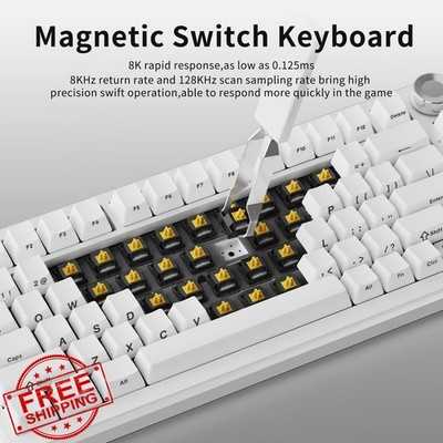 NACODEX AK820 Max Magnetic Gaming Keyboard White RGB | eBay