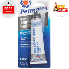 Permatex 80050 Clear RTV Silicone Adhesive Sealant, 3 oz