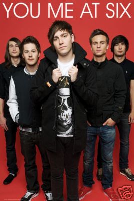Poster YOU ME AT SIX - Group Red Background NEU 14818