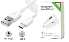 LG Q70/K51/STYLO 6/V60 ThinQ QC 3.0 Fast Adaptive Adapter + 3.1 Type-C USB Cable