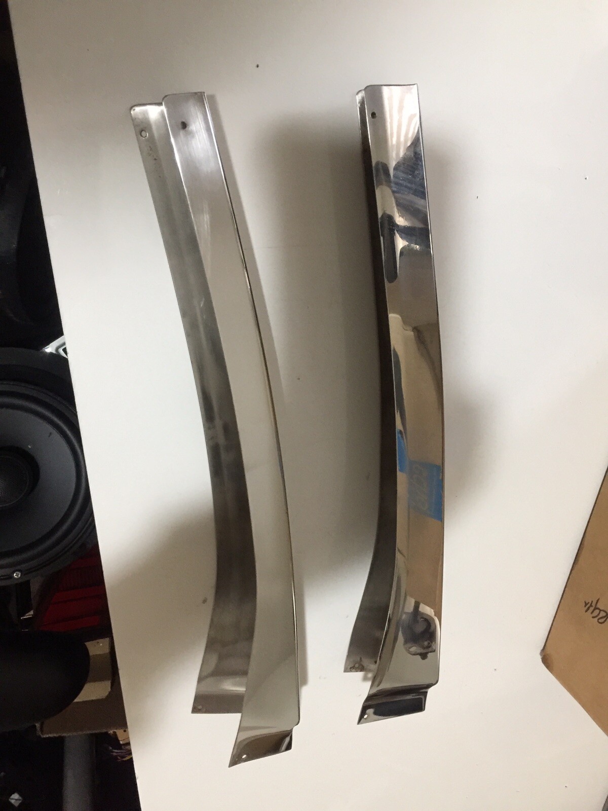 1986 Rolls Royce Silver Spur Outer B Pillar Covers Chrome Stainless